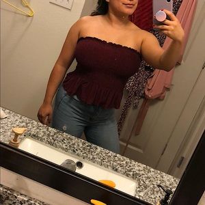 Maroon tube top